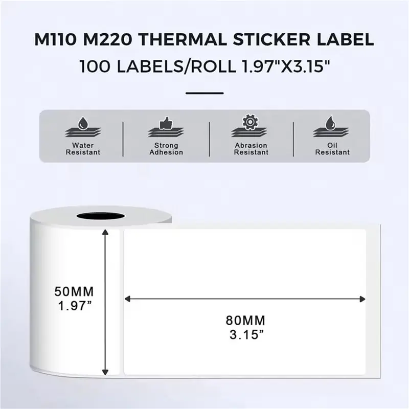 A53M-5 Roll M110 Thermal Shipping Labels 50X80mm, Waterproof & Heat-Resistant For Logistics