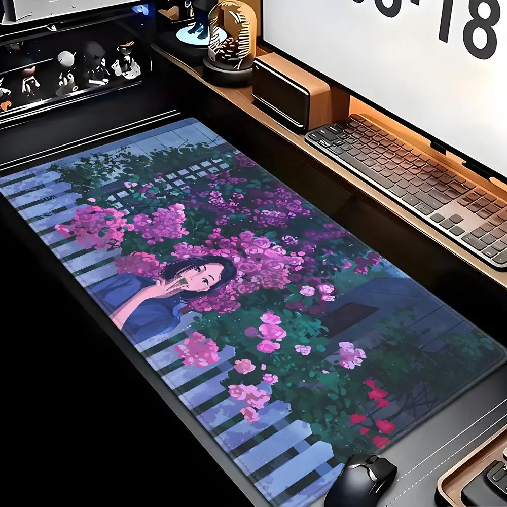 

China's hot-selling mouse pad Purple Rose Animation Beautiful XXL Game Exclusive MousePads PC Computer pad Non-slip Decor