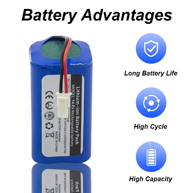 18650 Smart Vacuum Cleaner Battery 4s1p 14.8V 3200mAh Battery for Polaris Imou Bagotte BG800 Floor Sweeper Battery