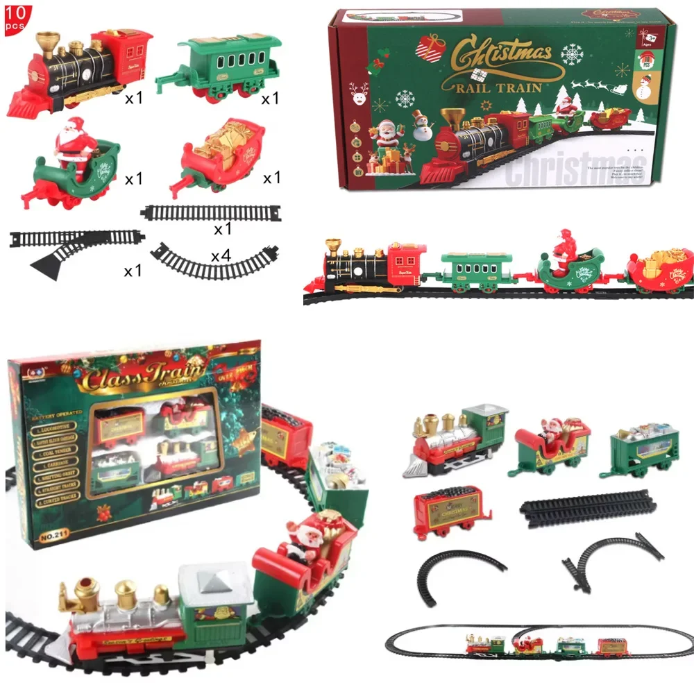 2026 Hangende kersttreinset Speelgoed Licht en geluid Trein rond kerstboomdecoratie Cadeau Binnenhuisspeelgoed voor kinderen