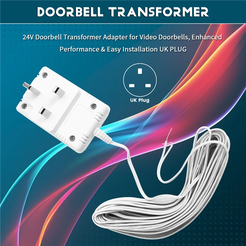 -B48C 24V Doorbell Transformer Adapter  For Video Doorbells Enhanced Performance & Easy Installation UK Plug