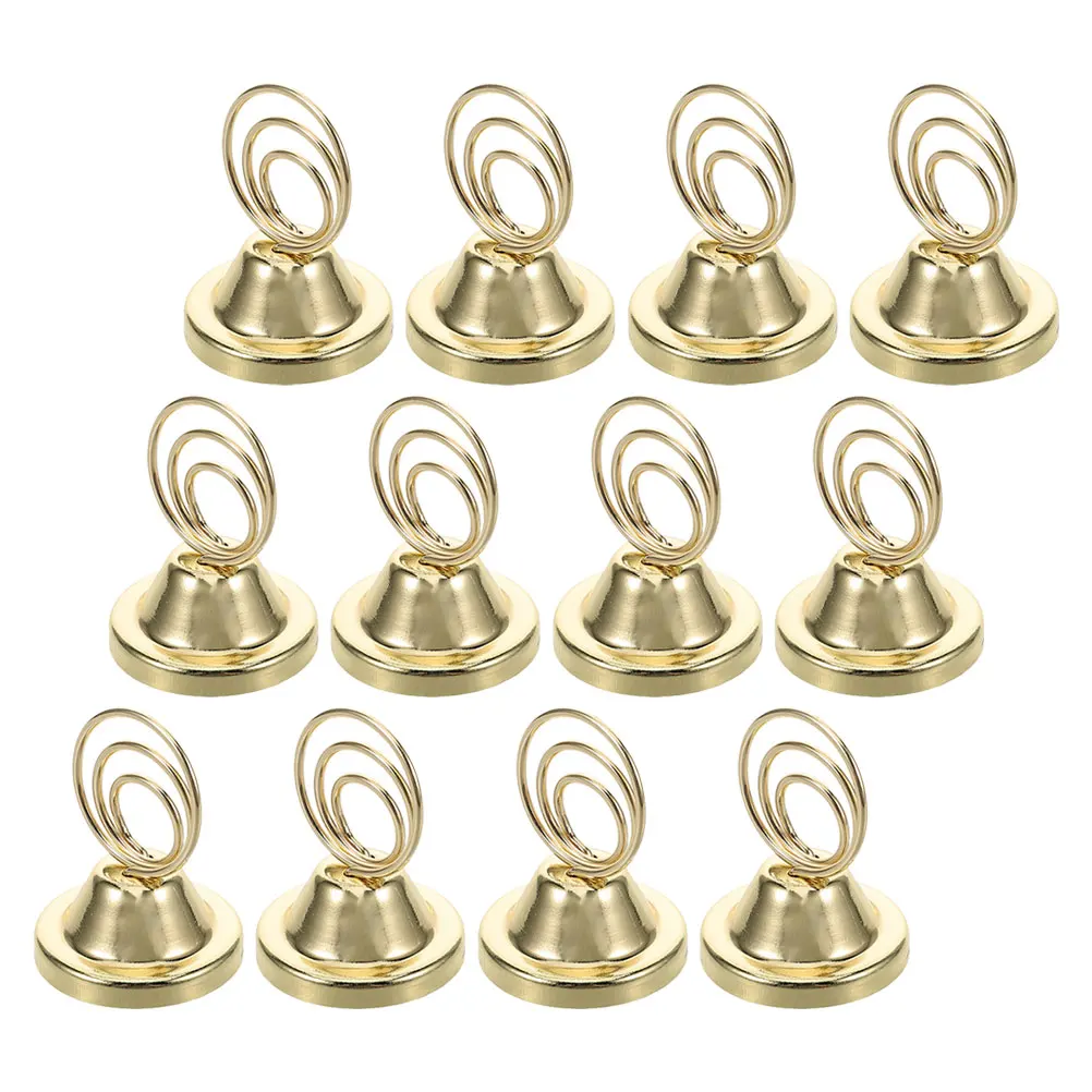 

12pcs Photo Holder Elegant Metal Sturdy Wedding Table Number Placecard Memo Clip Folder Ring Simple Style Kitchen Bar