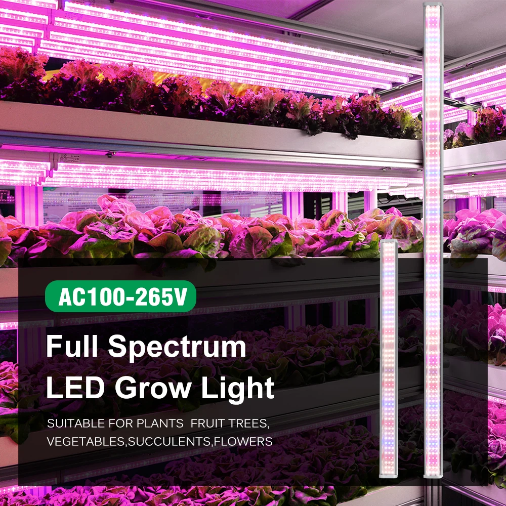 LED Grow Light Bar Full Spectrum AC100-265V SMD2835 For Plants Fruit Trees LED Grow Light For Veg Flowers LED Grow Tube