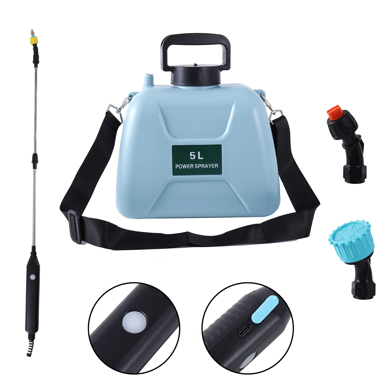 Garden 5L Electric Sprayer Flower Vegetable Mist Irrigation Pesticide Dispenser Rechargeable Automatic Watering Knapsack Sprayer