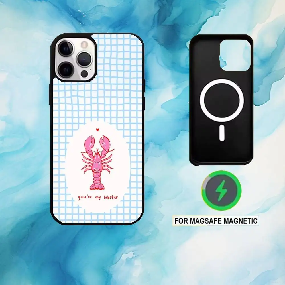 حافظة هاتف على شكل جراد البحر على شكل حيوان لهاتف iPhone17,16,15,14,13,12,11 Plus، Pro Max شحن لاسلكي Magsafe مغناطيسي #5