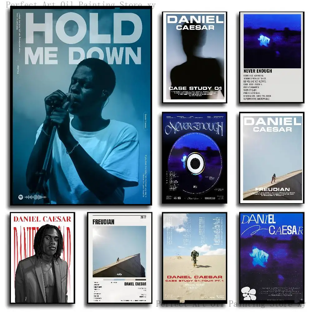 Popular Singer D-Daniel Caesar Poster Self-adhesive Art Room Entrance Restaurant Wall Decor Art Painting