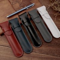 3PCS PU Leather Pencil Case School Pen Storage Bag Pen Case Pen Protective Sleeve Small Sign Pen Cover Gifts
