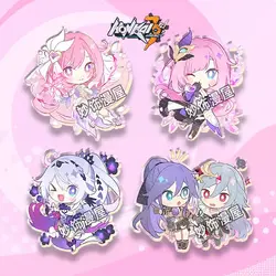 Elysia Kiana Raiden Mei Anime Keychain Honkai Impact 3 Acrylic Key Chain Man Q Version Game Peripheral Bag Pendent Accessories