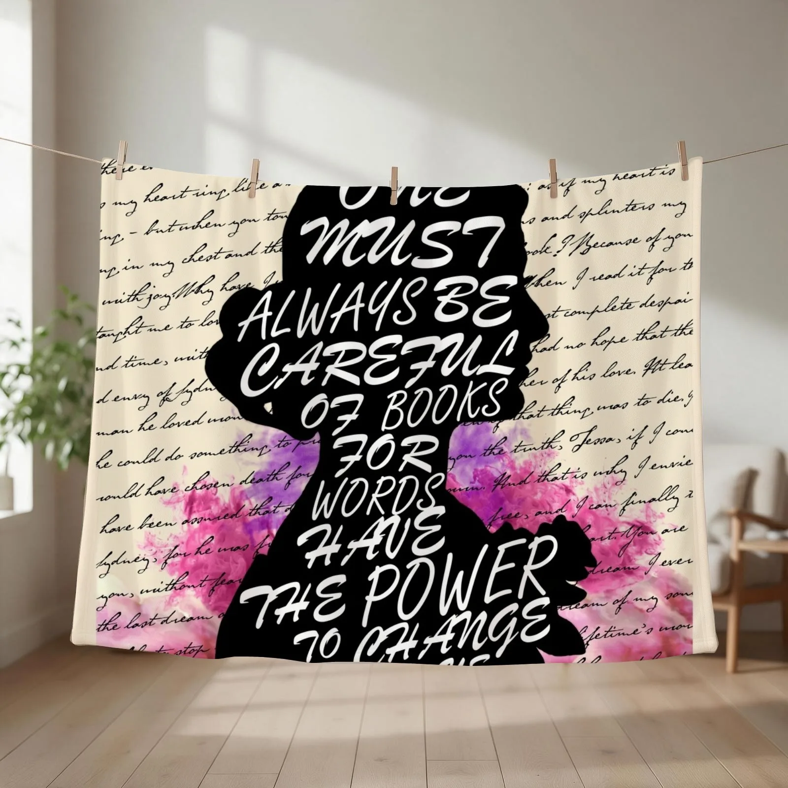 Words have the power to change us Throw Blanket couch cozy soft plush fuzzy picnic outdoor blanket