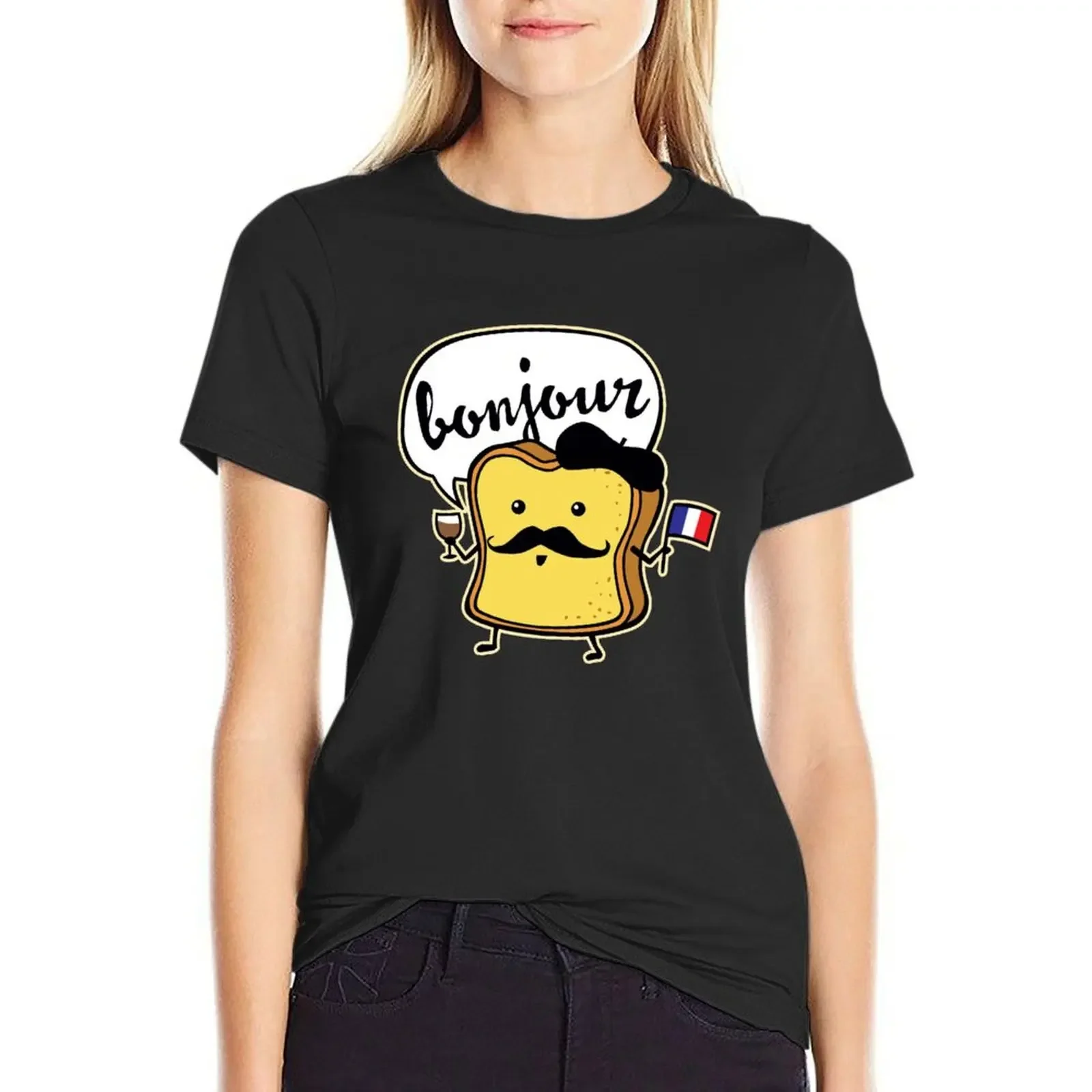 

French Toast T-Shirt quick drying blanks summer top animal print shirt for girls spring clothes Women 2025