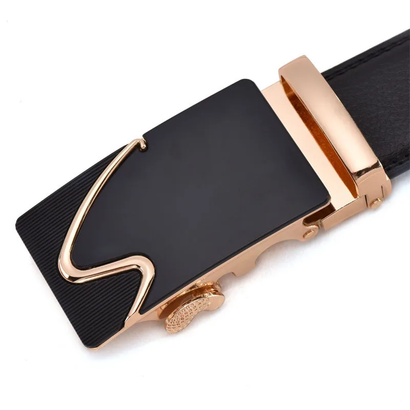 Automatic Buckle Belt for Men's Cowhide Leather Lengthened 150cm Belts Leisure Business Plus Size 140cm Accessories