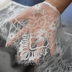 3meter price retro bone line unilateral straight edge eyelashes lace fabric wedding veil accessories