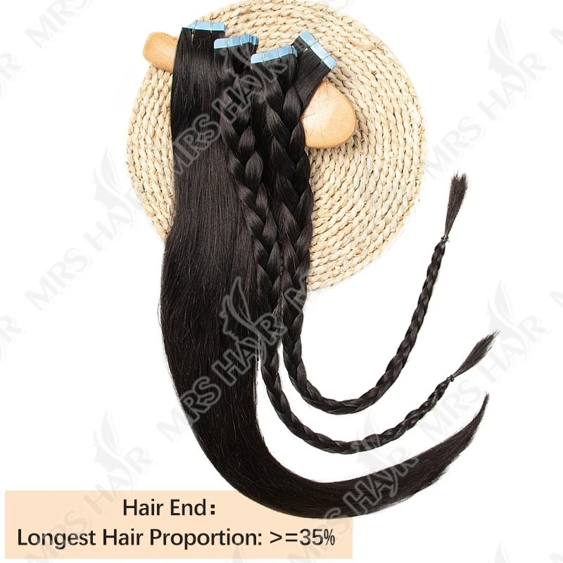Nastro dritto setoso per estensione dei capelli lunghi 26 28 30 pollici nelle estensioni dei capelli umani Nastro di trama della pelle Remy Ins 20 pezzi Fascio lungo