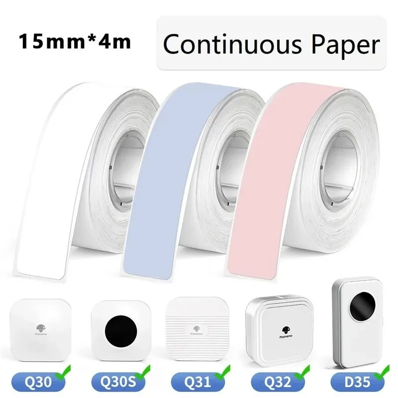 Phomemo D30 Endlosfarben-Etikettenpapier (15 mm x 7 m), kompatibel mit D30 D35 Q30 Etikettendrucker, Thermodruck ohne Tinte und sauber – Detail 2