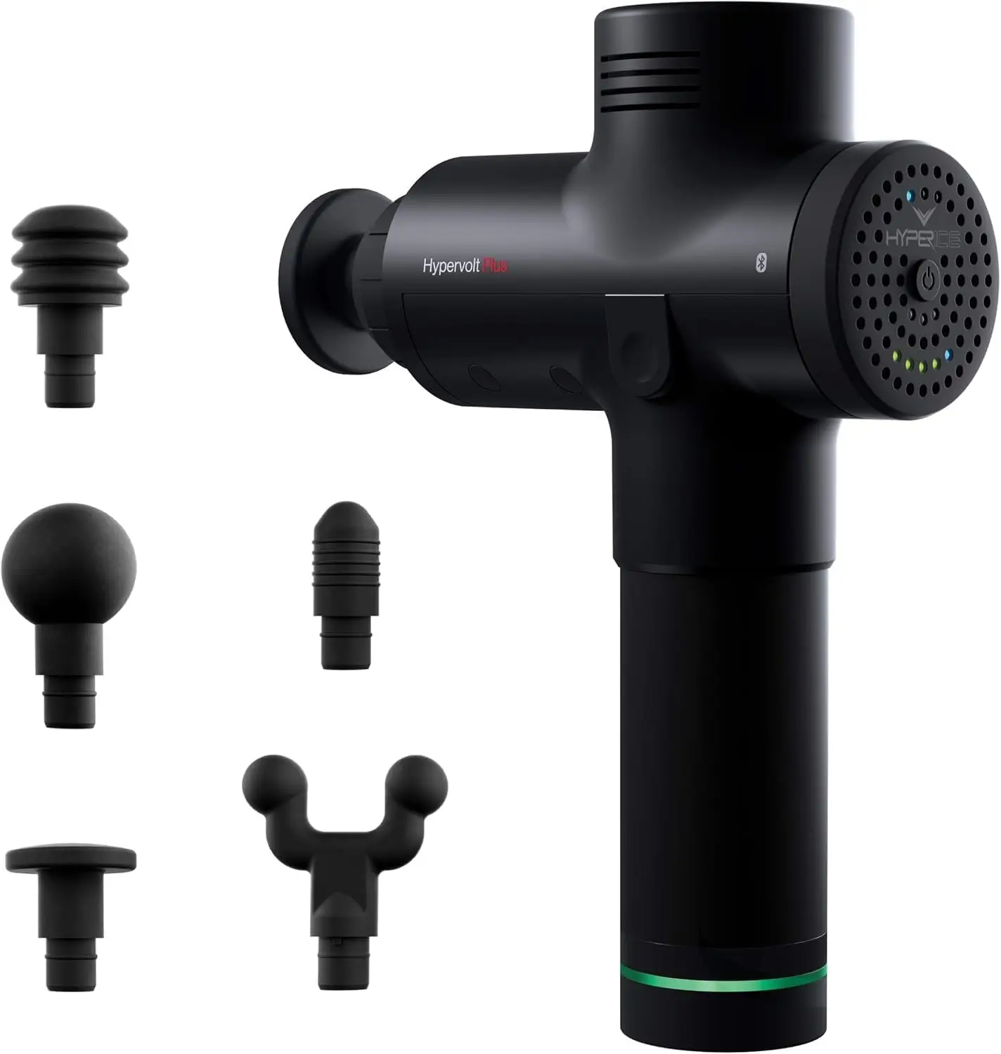 

Hypervolt Plus Massage Gun, 3 Speeds, 5 Heads, Quiet Glide Tech, Bluetooth, Relieves Sore Muscles