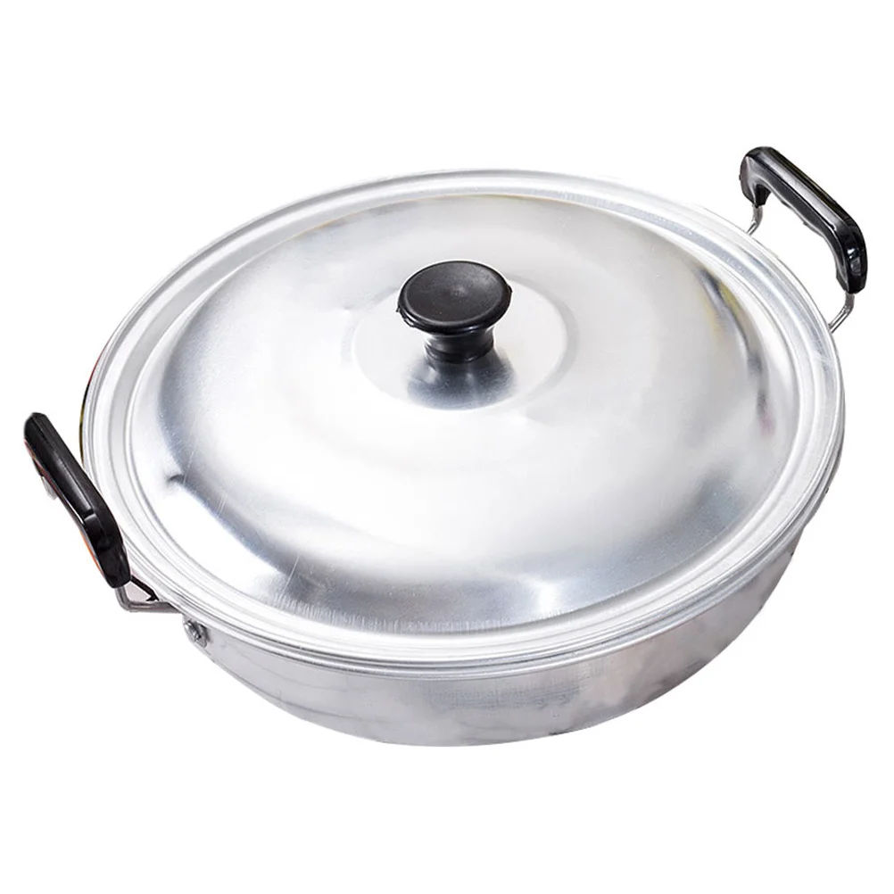 

Small Korean Ramen Pot Thickened Aluminum Multi-Function Noodle Cooking Pot with Lid Double Handles Rapid Heating Soup Stew Pan