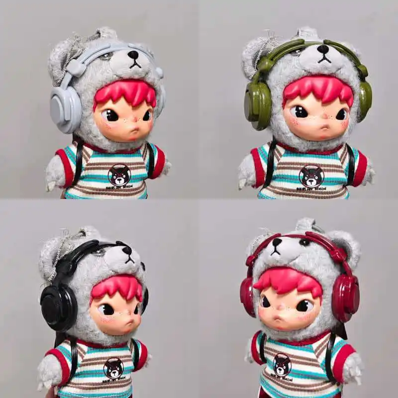 Verstellbares Mini-Puppen-Headset-Zubehör, passend für Hirono, Dimoo, 10 cm bis 20 cm große Baumwollpuppen, Dekoration zum Anziehen von Stofffiguren – Detail 2