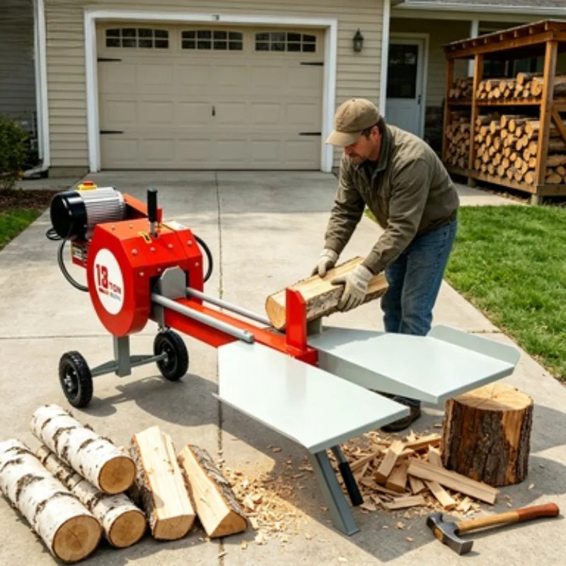 12 Ton Electric Heavy Duty Hydraulic Log Splitter Automatic Wood Cutting Machine Fast Firewood Processor for Farm Commercial Use