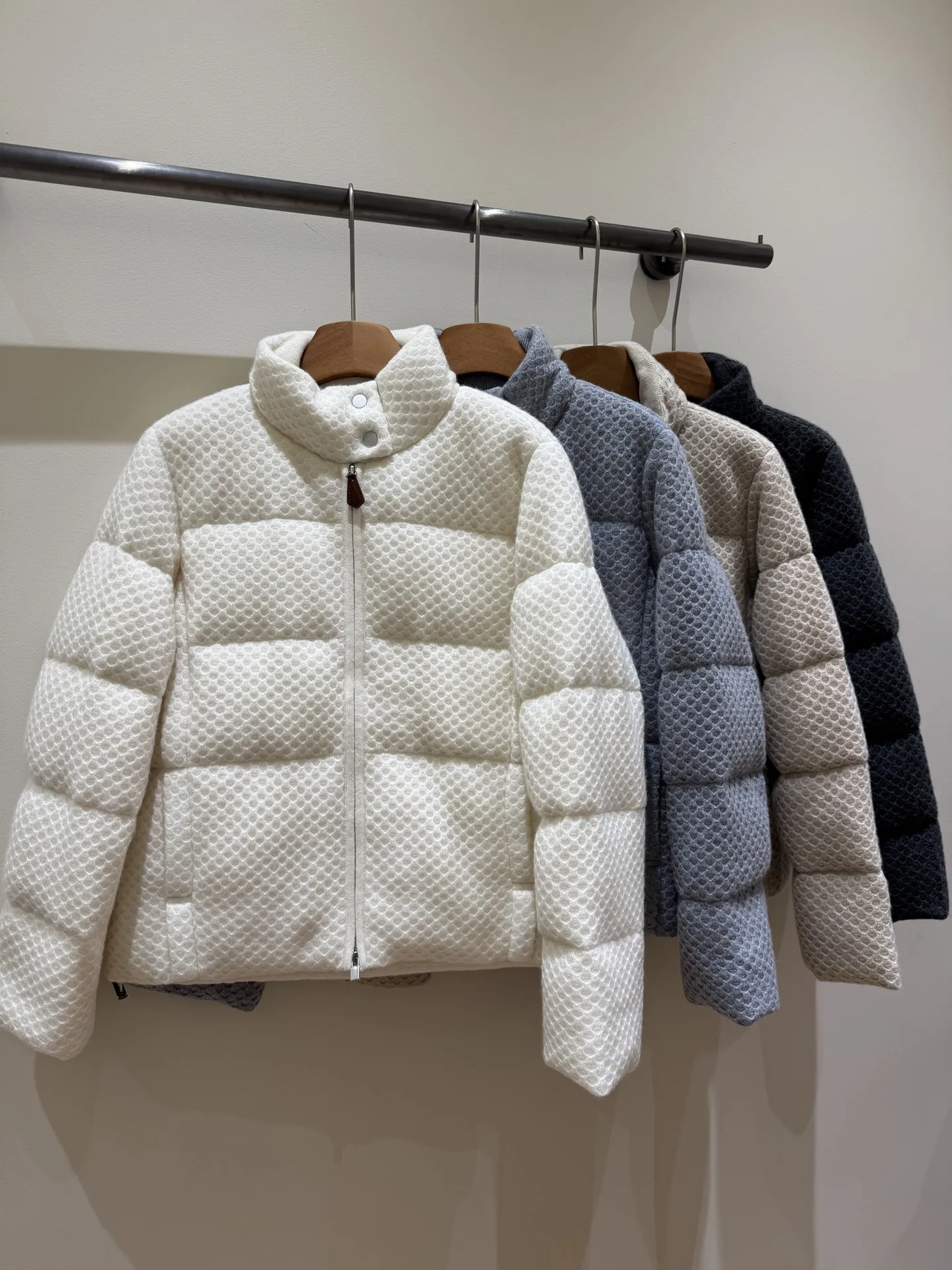 Women’S Wool-Cashmere Knit Stand-Collar Goose-Down Jacket – Fall/Winter 2026 New Collection