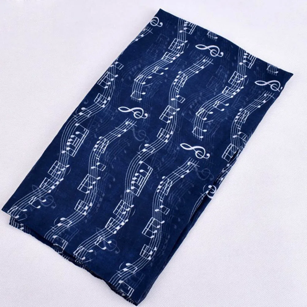 

Summer New Stylish Lightweight Musical Notes Chiffon Scarf Shawl For Women Air Conditioner Shawl Beach Scarf Silk Wrap