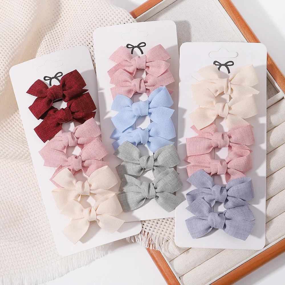 6pcs/lot Fresh Bow Children Hair Pin Solid Simple Hair Clip toddler Girl Broken Bangs Hairgripe sweet Baby Hair Accessories