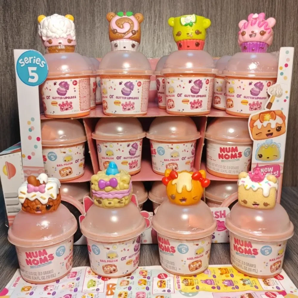 NumNoms-esmalte de uñas con purpurina, brillo de labios perfumado, colección de juguetes Num Nom, muñecas bonitas, casa de juegos divertida, regalos de cumpleaños para niños