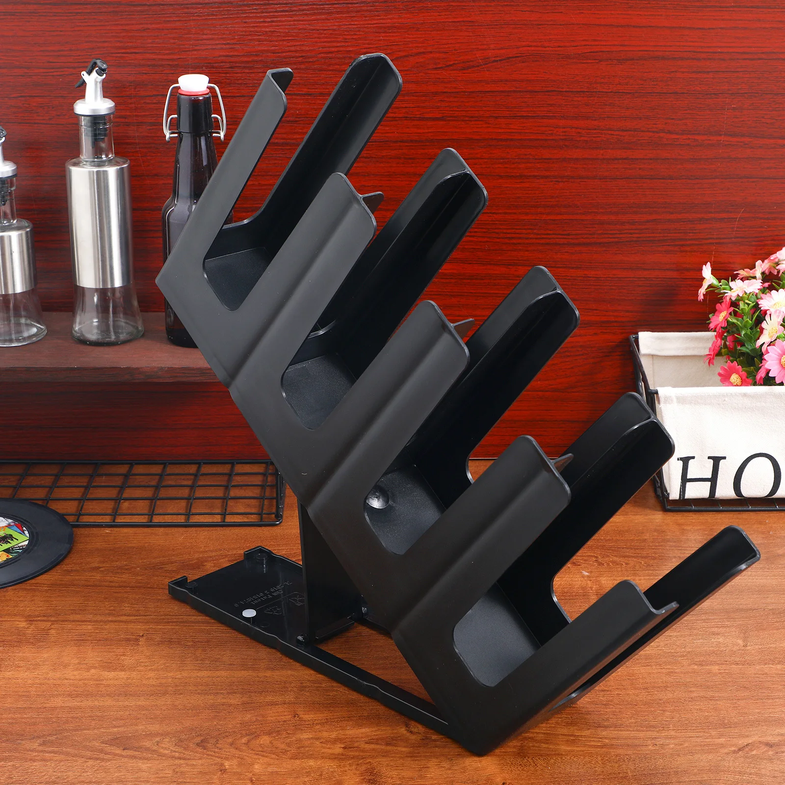 

Plastic Foldable Cup Holder 1Pc for Milk Tea Coffee Shop Disposable Paper Cup Display Rack Four Grid Storage Organizer