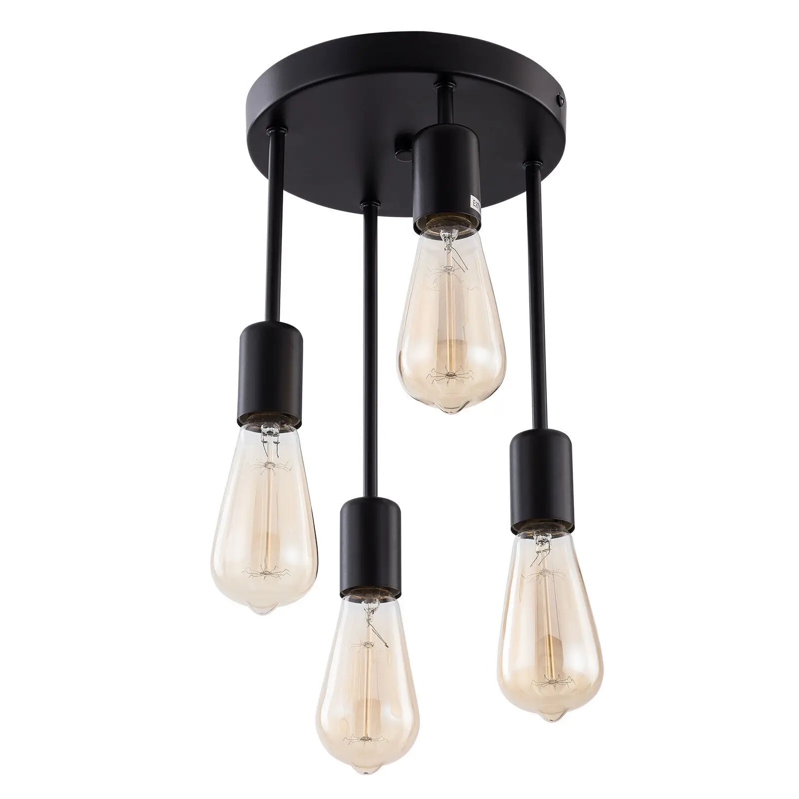 Ceiling Light With Screw Set Rustic Ceiling Lamp Black Metal Industrial Retro Pendant Light For Various Occasions