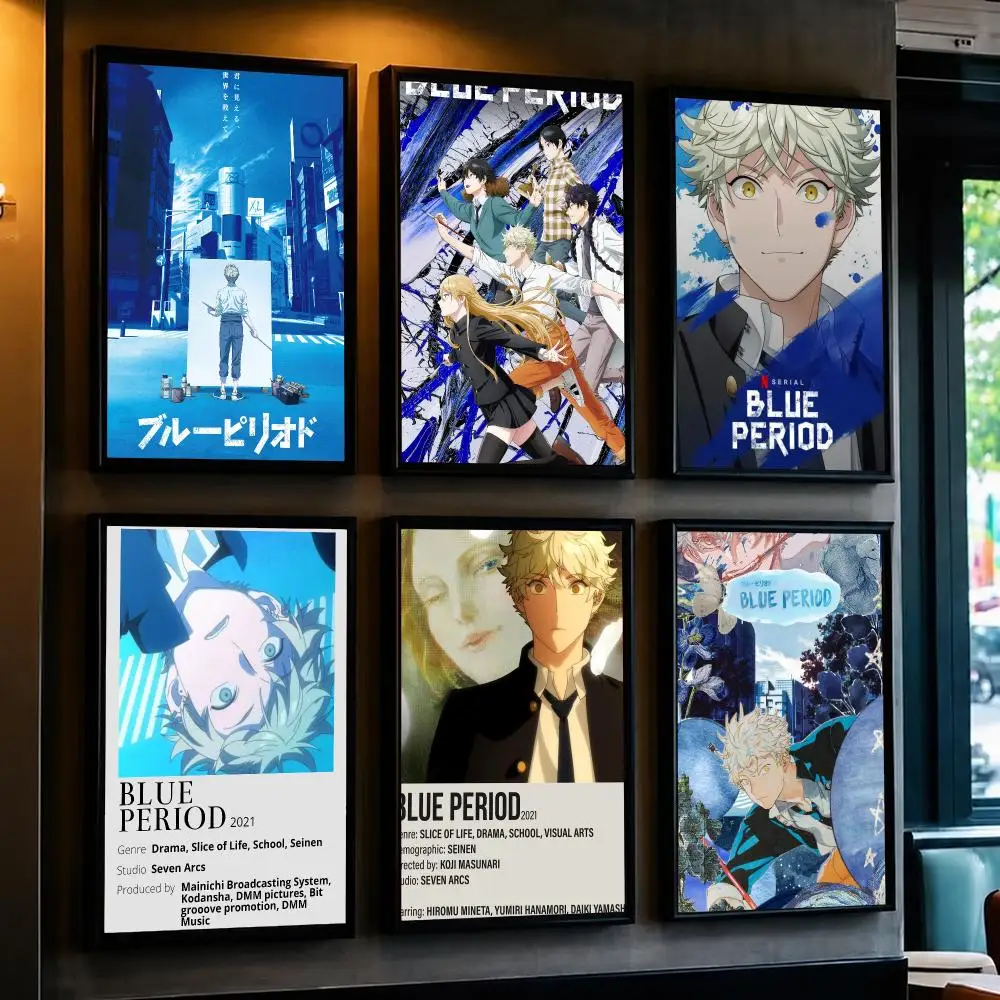 anime B-Blue Period-D Poster Removable Wall Sticker for Home Cafe Bar Office Interior Decor