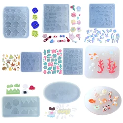 Shaker Resin Mold Fillers Sepiida, Starfish, Goldfish Animal Shape Silicone Molds Quicksand Shaker Filling Mold for DIY Jewelry