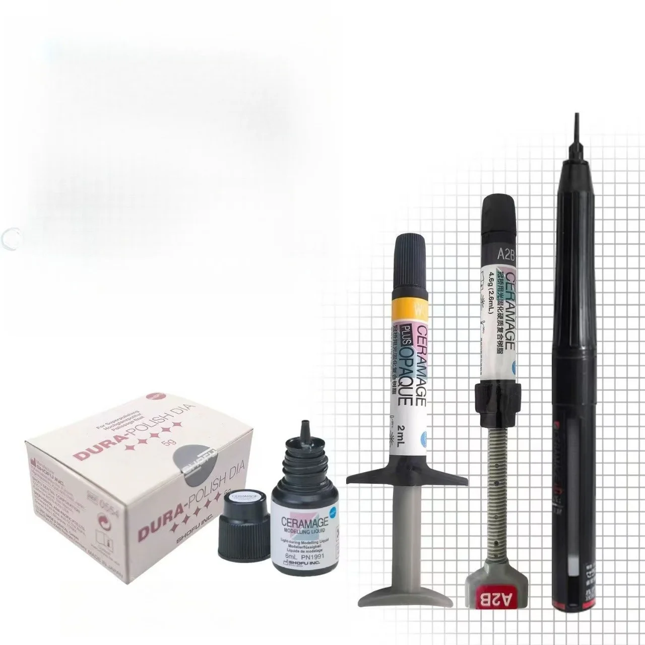 1PS Dental Material Polymer Porcelain Guanqiao Photopolymerization Composite Resin Solid Fluid OP Model Complete Laboratory Tool