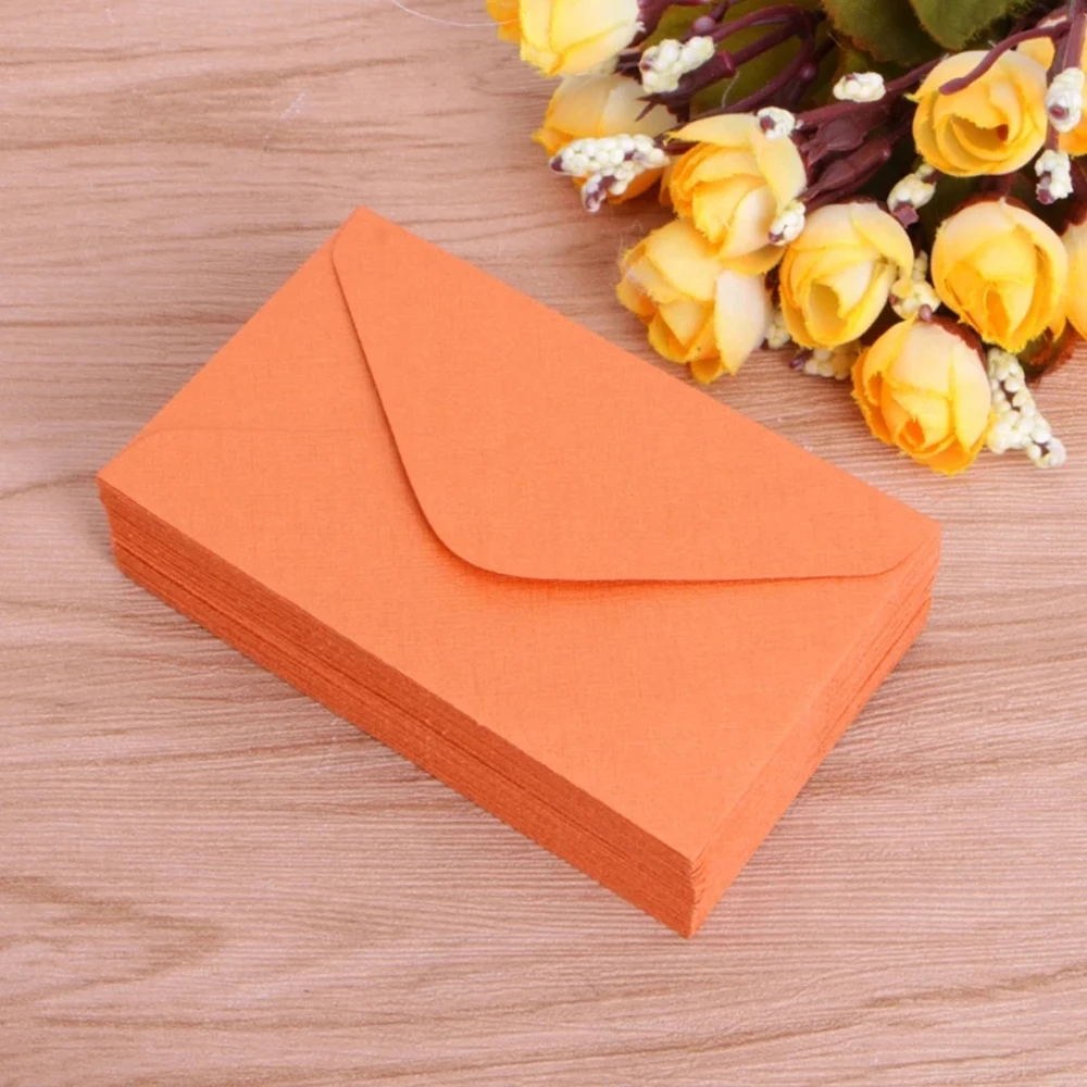 50 unidades/pacote casamento retro cartão de mensagem cartões convite envelopes mini envelopes de papel envelopes coloridos