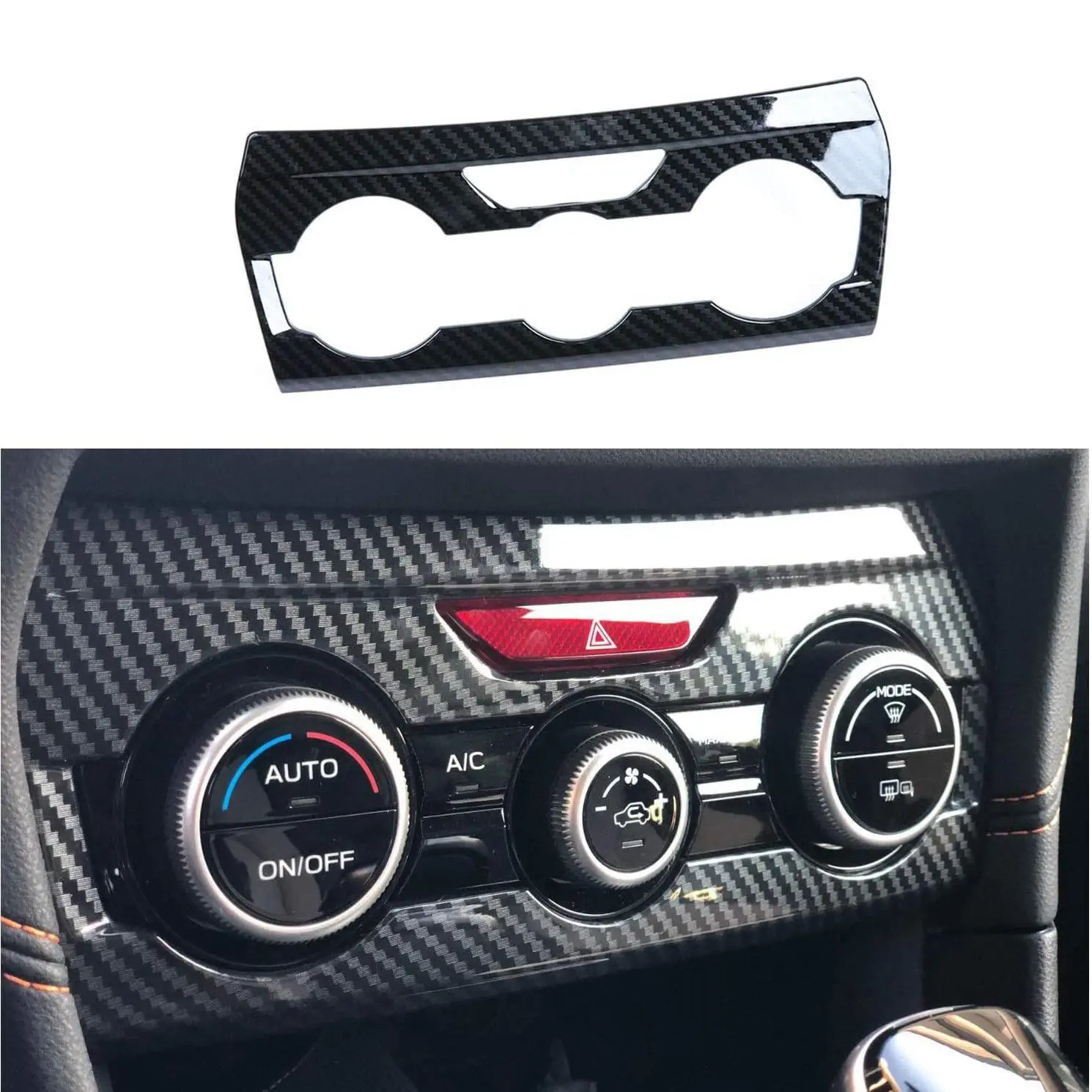Classic Carbon Fiber Console Dashboard Panel Air Condition Switch Cover Trim for Subaru XV Crosstrek Impreza 2018-2020