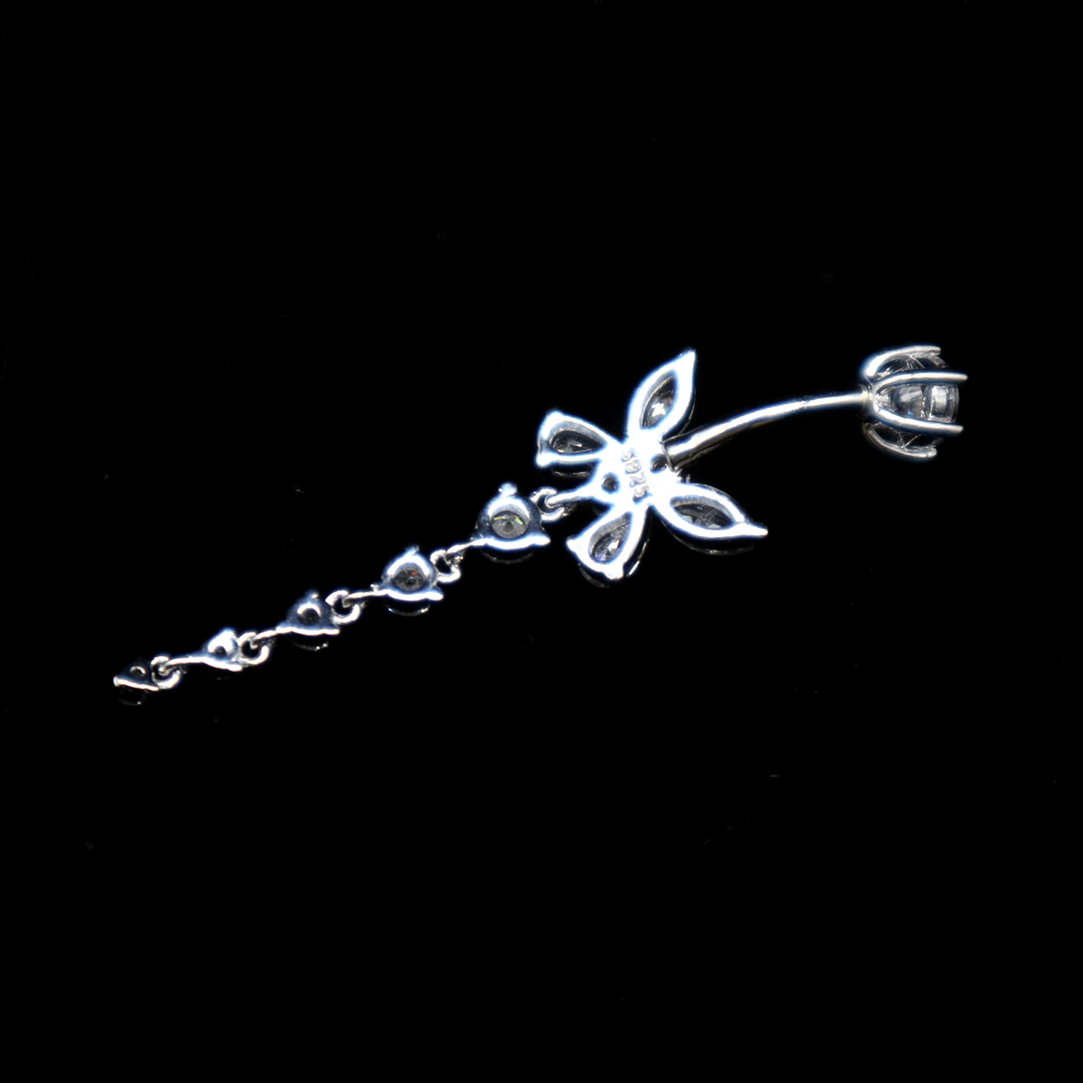 Piercing papillon en argent Sterling 925, anneaux de nombril, bouton de ventre, décorations longues en Zircon, Dangle de 1.5 MM d'épaisseur