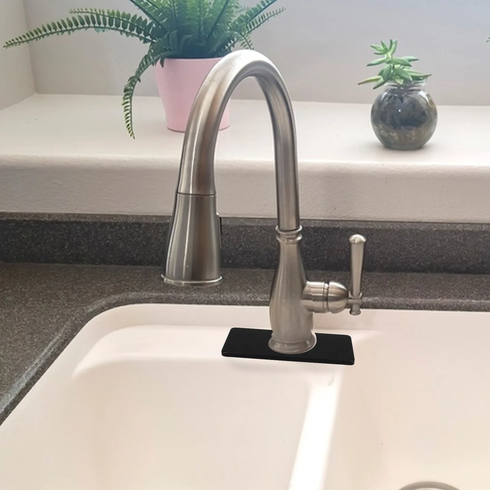 

2Pcs Water Pipe Flange Covers Rectangle Stainless Steel Faucet Escutcheons Deck Plate Sink Hole Covers Kitchen Bathroom Golden