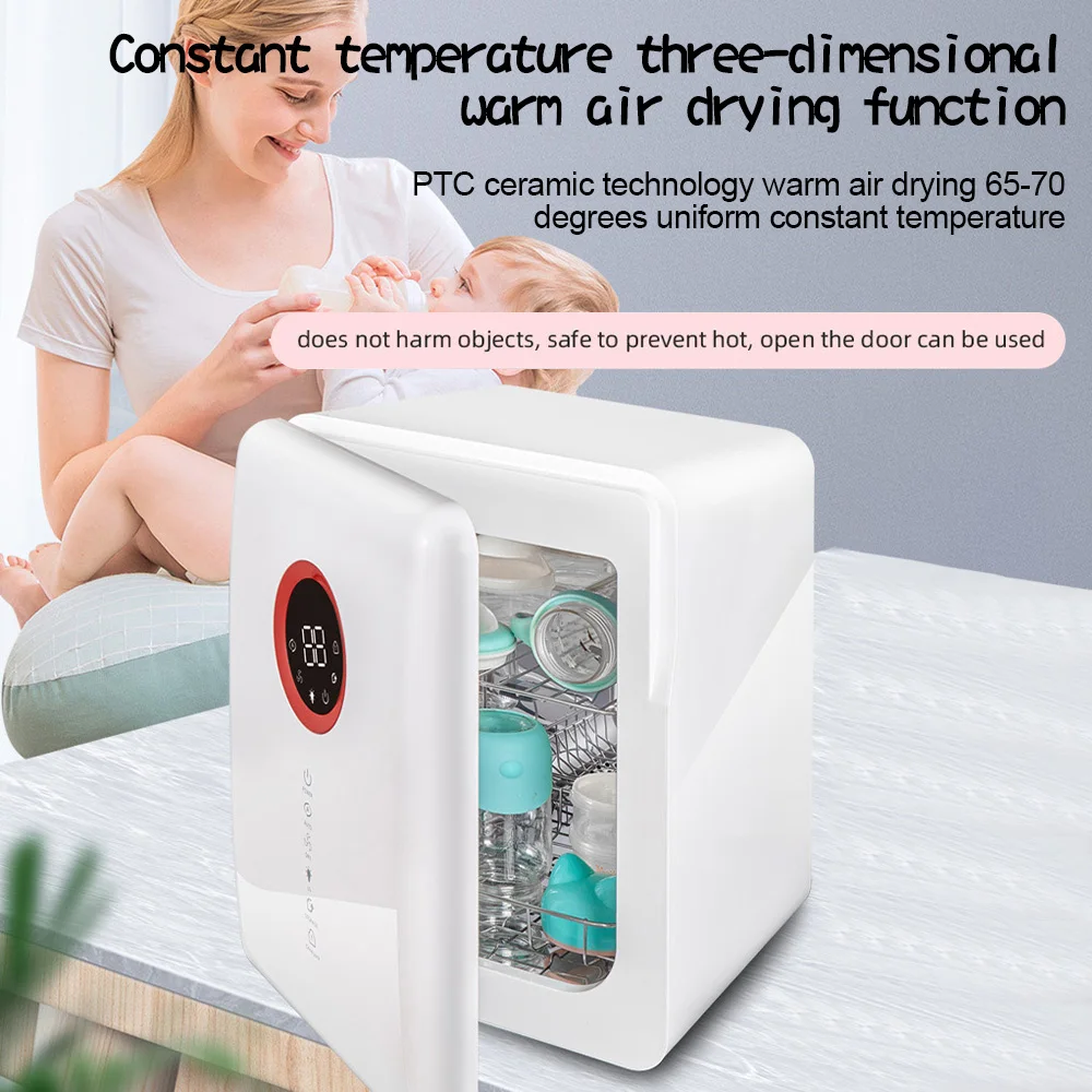

2-in-1 Baby Bottle Sterilizer and Dryer UV Sterilizer for Bottle 100W Disinfection Cabinet with LCD Screen Timer 8L Capacity