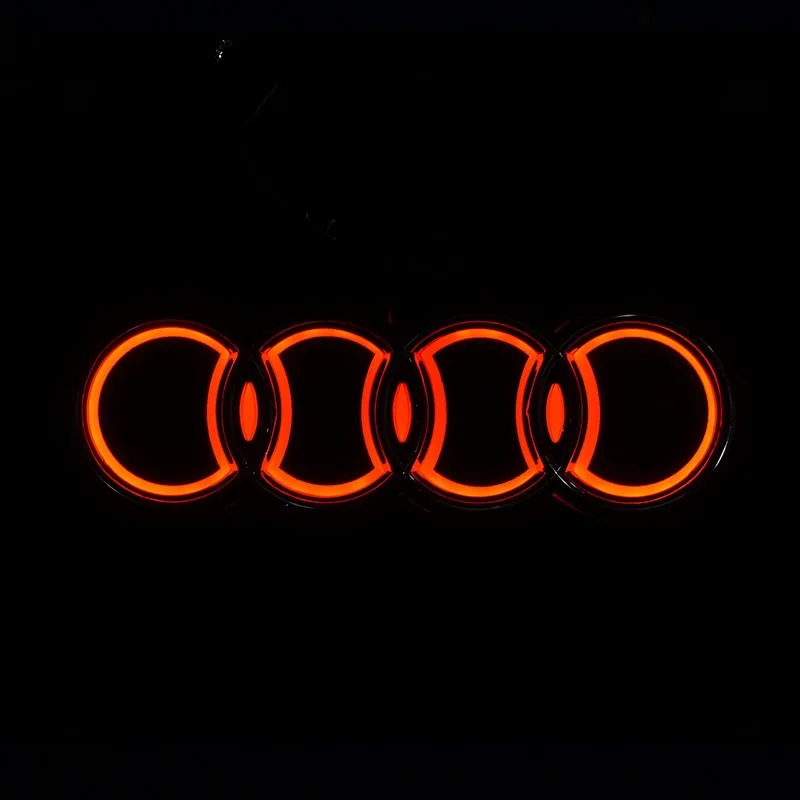 5D refitted LED light flat trunk logo is suitable for Audi A3A4A5AAA7A8S3 S4 S5 S6 S7 Q3 Q7TT decorative accessories.