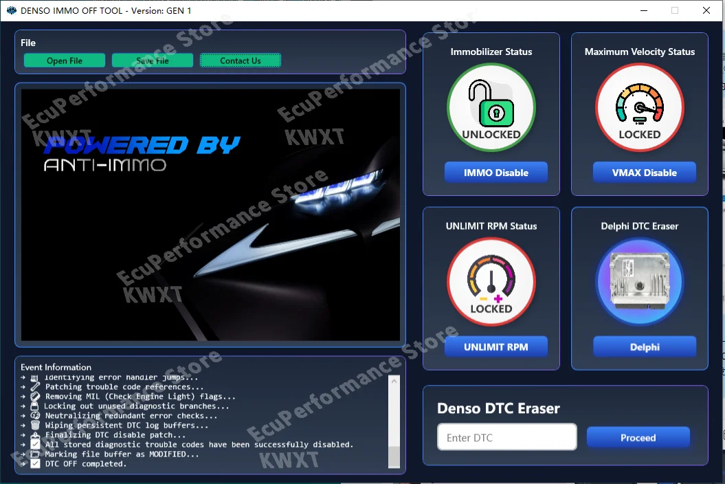 For TOYOTA TUNER V2 DENSO DTC OFF IMMO OFF Tool  VMAX OFF Disable Immobilizer for GEN1 GEN2 GEN3 Flash Files for Toyota Lexus