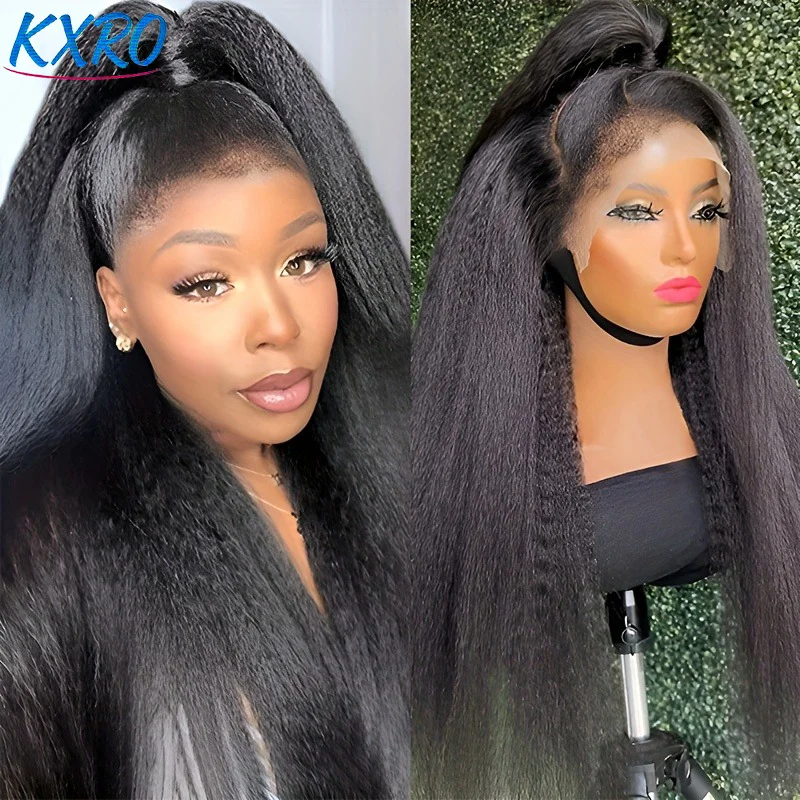 Kinky Straight Echthaar-Perücken 13x4 Glueless Lace Front Echthaar-Perücken im Ausverkauf Yaki Straight 5x5 HD Lace Closure Perücke