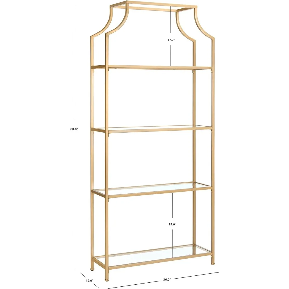 Home Collection-Etagere de 4 niveles, Slater, dorado