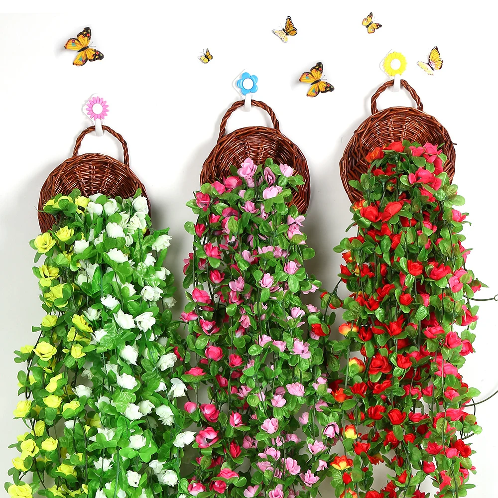 210/230Cm Green Silk Artificial Hanging Christmas Garland Plants Vine Leaves Diy Home Wedding Party Bathroom Garden Decoration