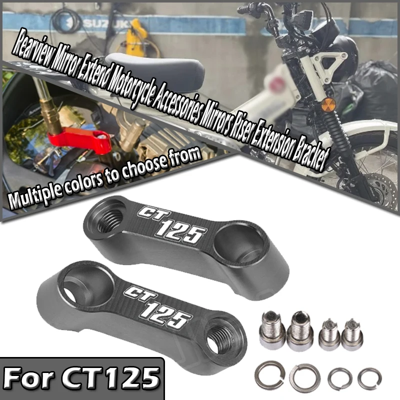 10mm 8mm Rearview Mirror Extend Motorcycle Accessories Mirrors Riser Extension Bracket For CT125  Hunter Cub 2020 2021 2022