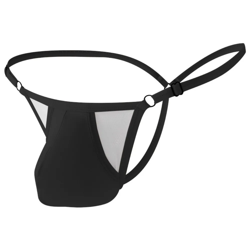 

Comfortable Adjustable Ice Silk Men Thongs Underpants Low Waist Men's Panties T-back Underwear Male Briefs Men