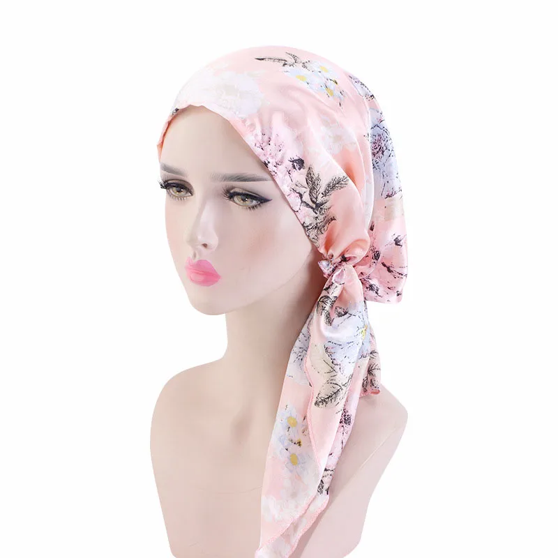 

2025 New Fashion Printed Women Inner Hijab Caps Muslim Turban Caps Head Scarf Bonnet Ladies Under Hijab Scarf Turbante Mujer