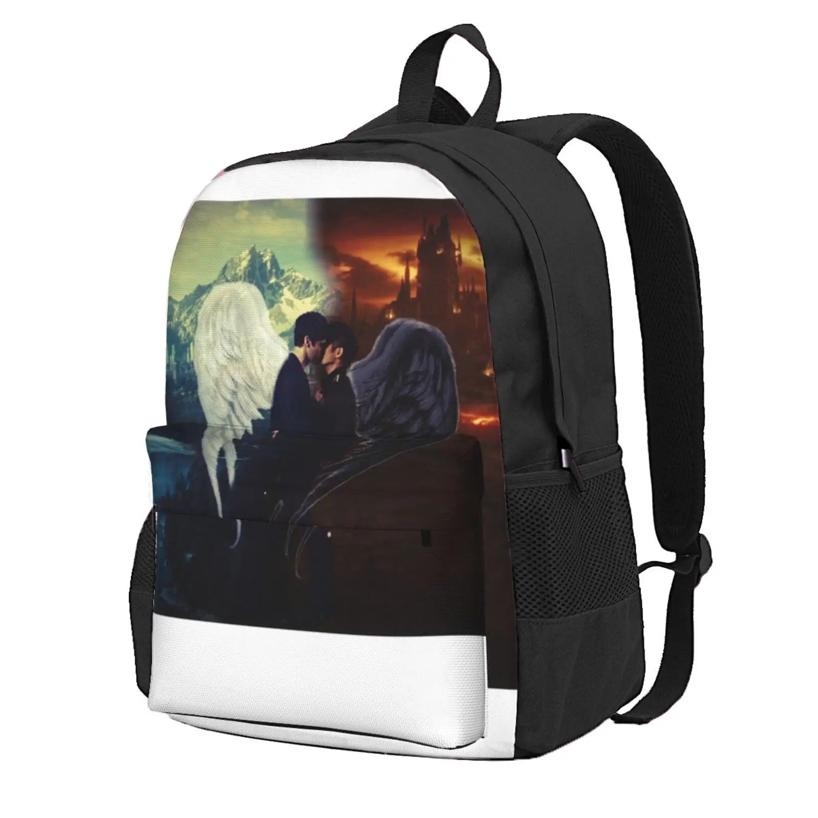 Malec~Angel And Demon Hot Sale Schoolbag Backpack Fashion Bags Malec Aleclightwood Magnusbane Alexander Shadowhunters