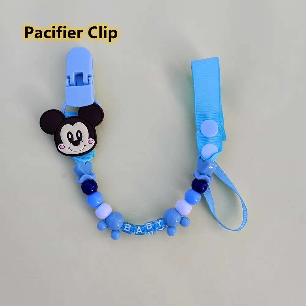 Disney Cartoon Animal Character Silicone Baby Fake Pacifier Clip Safe Teething Chain Teething Pacifier Chain Bracket Chain Gift