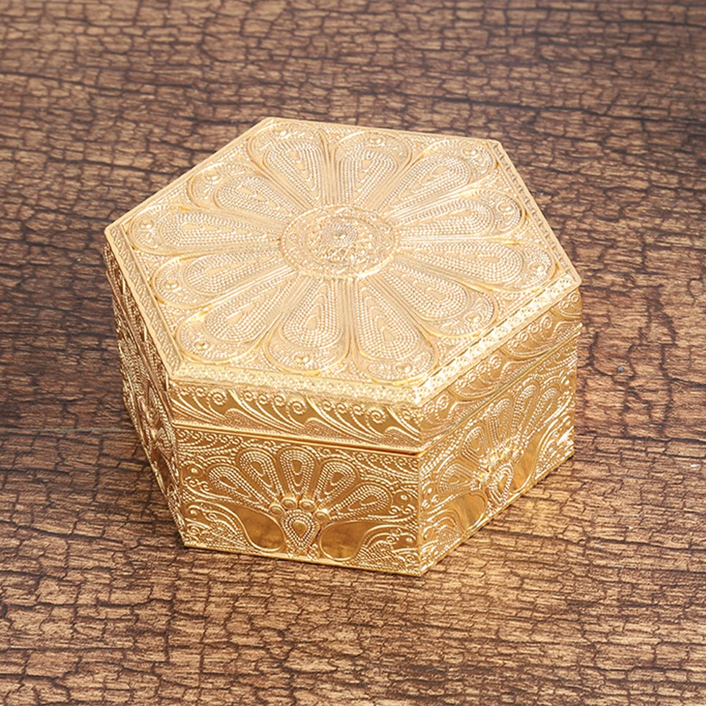 

Jewelry Storage Box ganizer for Rings Earrings Necklaces Compact Metal Alloy Case Portable Travel Small Container
