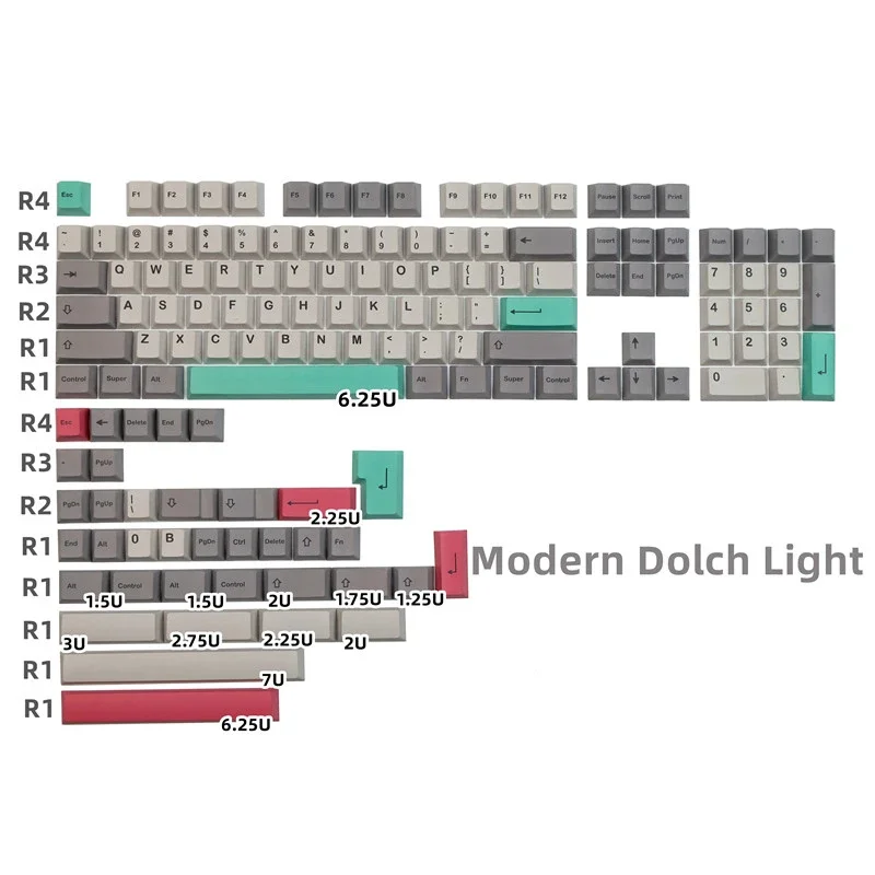 140 Keys/set GMK Modern Dolch Light Keycaps PBT Dye Subbed Key Caps Cherry Profile For Keychron K2 65% 75% Anne GH60 GK64 Poker
