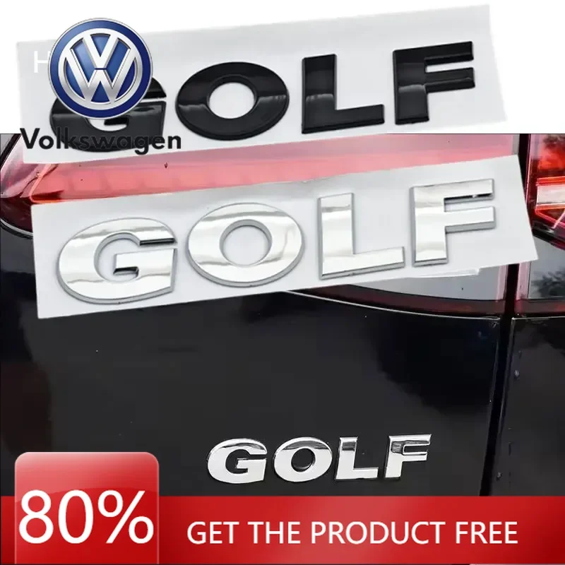 Emblema con letras 3D ABS cromadas en negro para VW Volkswagen Jetta MK5 Golf, adhesivo para la parte trasera del maletero del coche, para Volkswagen Gol