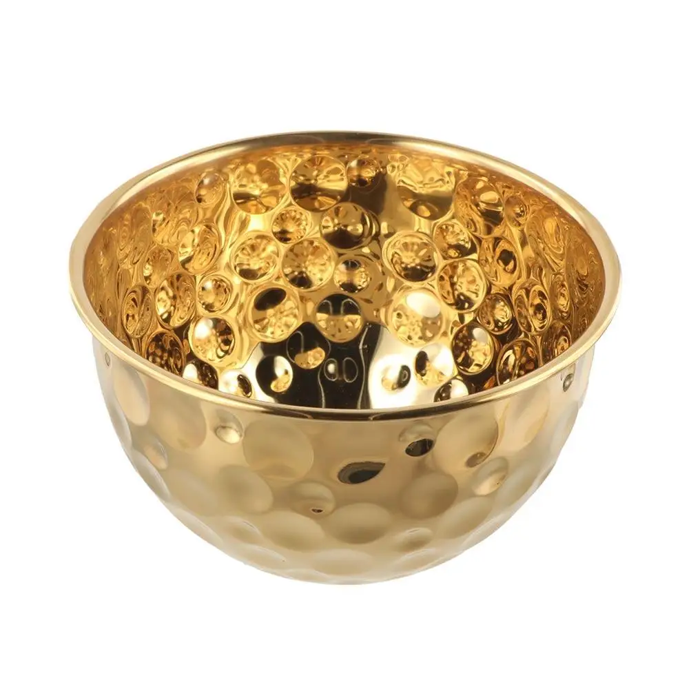 Egg Pot Stainless Steel Fruit Bowl Hammer Point Round Fruit Display Dish Large Capacity Stackable Salad Plate Bar